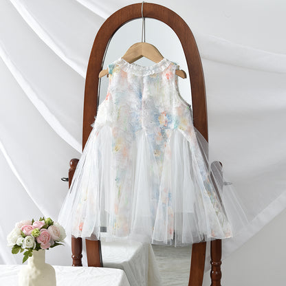 Colorful Tassels Mesh Outfit Girls' Fantasy Princess Dress