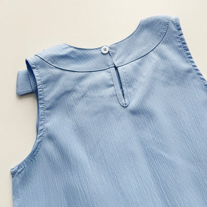 Girls' Bow-knot Top+shorts 2PCS Casual Set