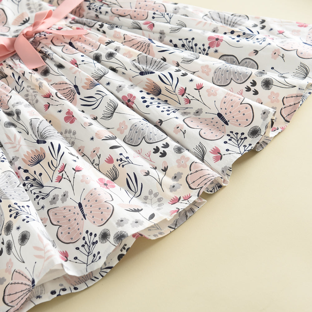 Girls' Belt Floral Printing Casual Dress