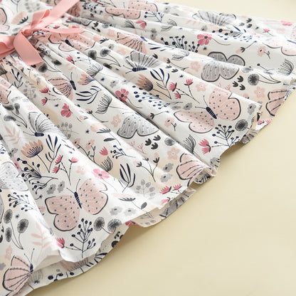 Girls' Belt Floral Printing Casual Dress