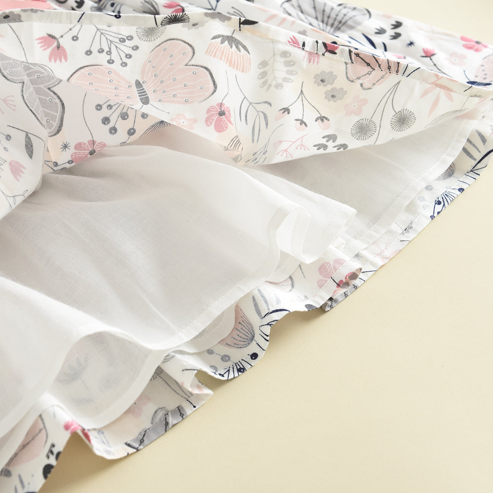 Girls' Belt Floral Printing Casual Dress