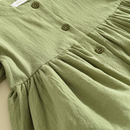 Girls' 100% Cotton Simple Style Casual Dress