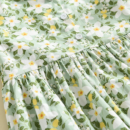 Girls' Floral Printing Vacation Dress