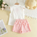 Girls' Floral Embroidery Ruffle Top+Shorts Set – Bear Leader