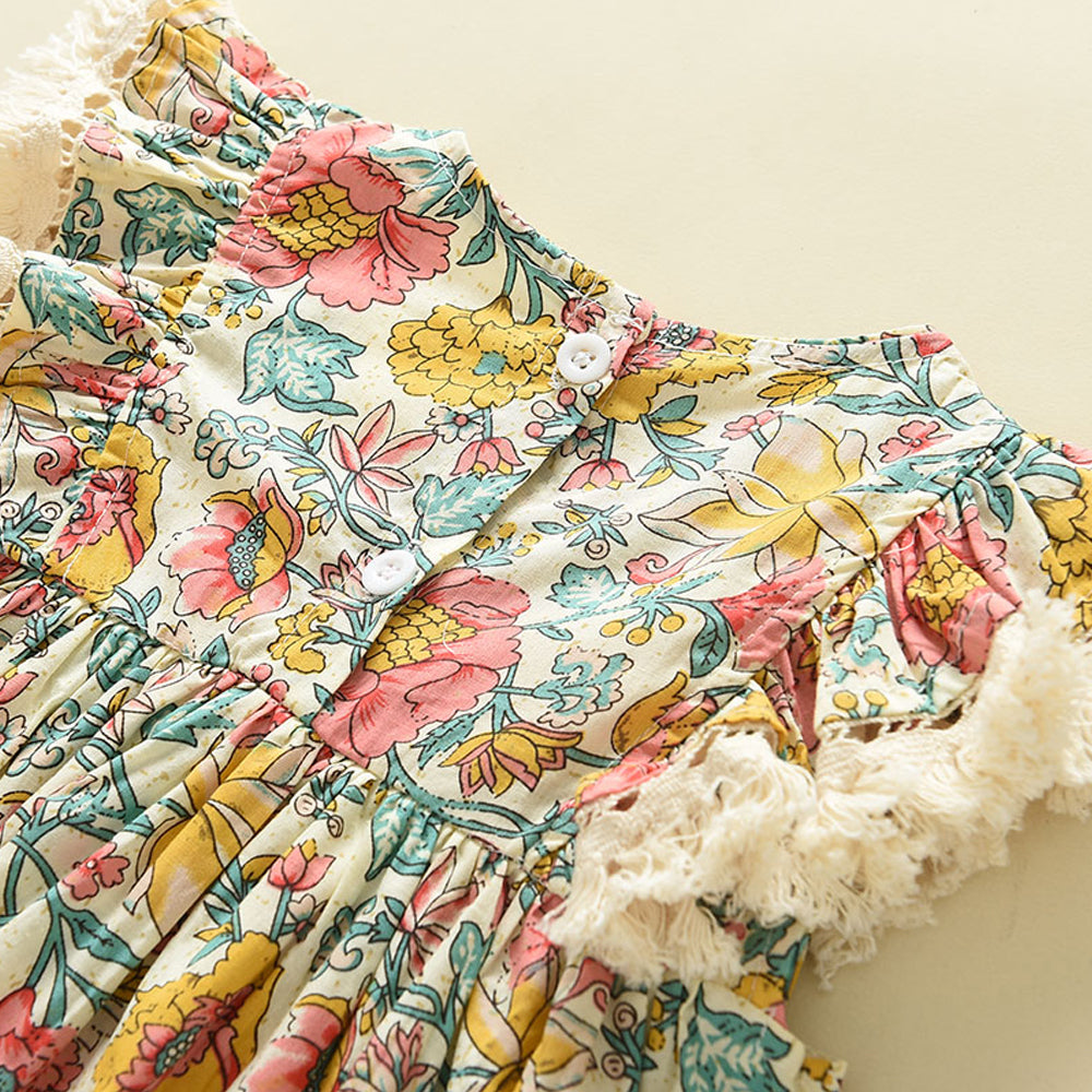 Girls' Ethnic Style Print Dress