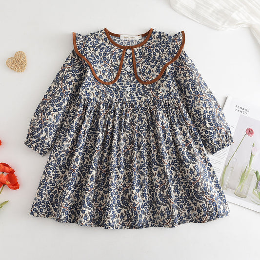 Girls' Long Sleeve Floral Printing Dress