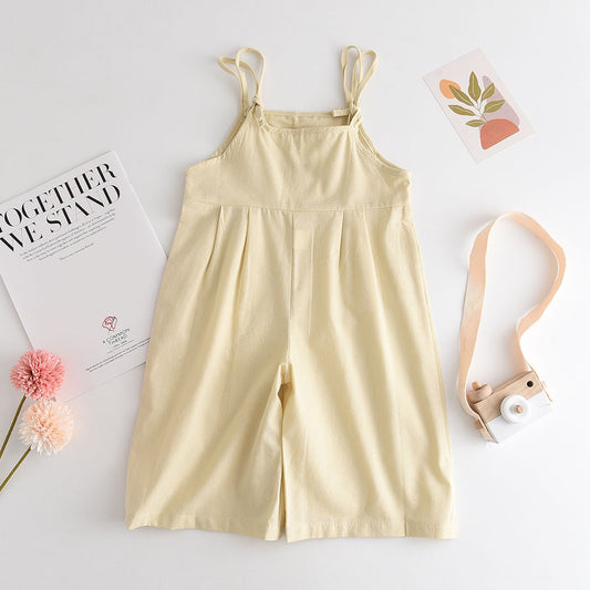 Girls' Embroidery 100% Cotton Jumpsuit