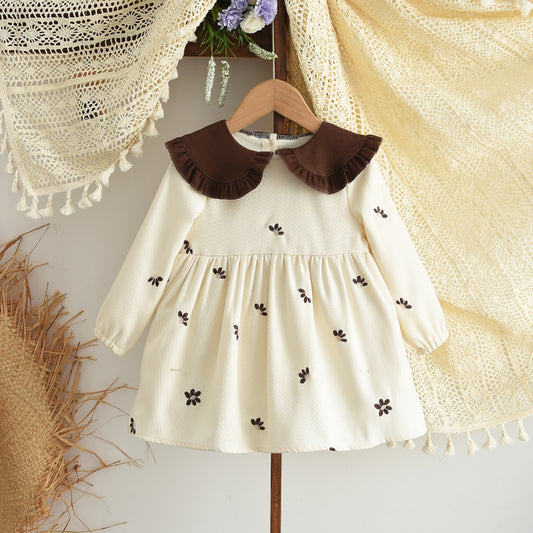 Peter Pan Collar Embroidery Cute Baby Dress